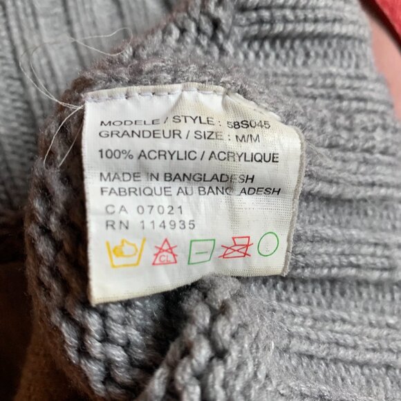 POET - Gray Knit Sweater - V-neck shawl collar with front pocket - Medium - Picture 11 of 11